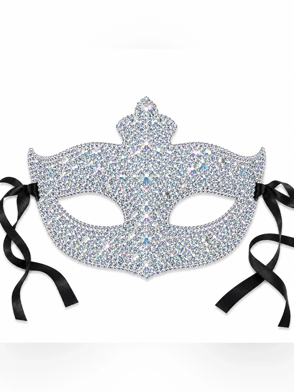 Crystal & Crystal AB Iridescent Masquerade Face Mask With Ribbon Ties New